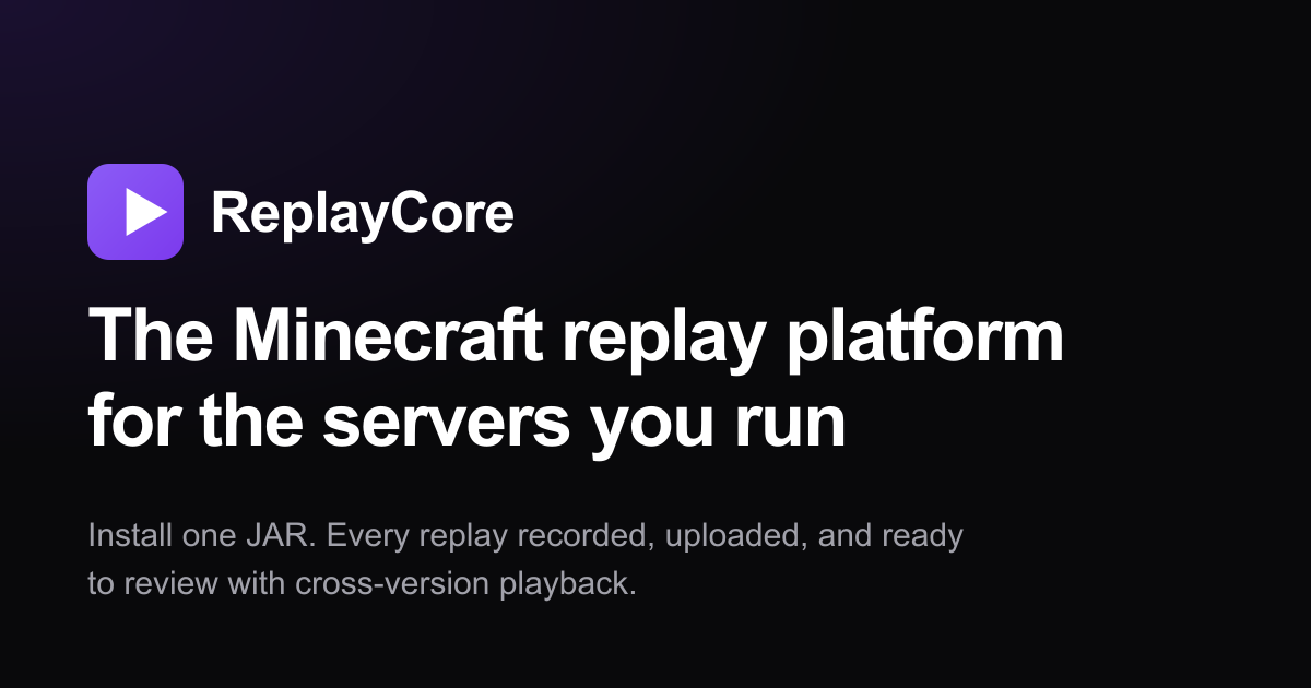 Client And Server Connection Java Example Cloud Minecraft Replay Plugin | ReplayCore