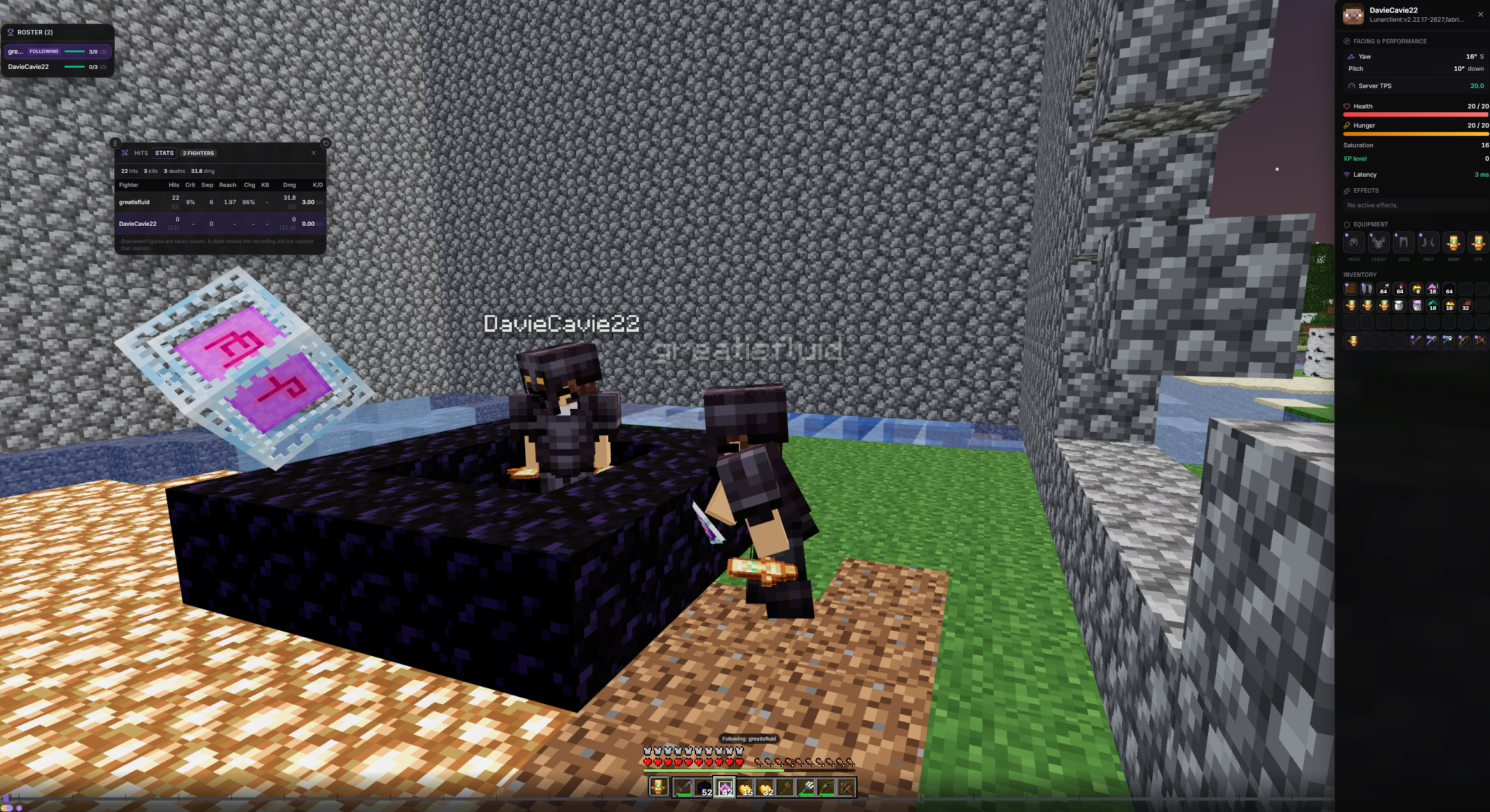 A 1.8 match, rendered live in the browser by the ReplayCore viewer.
